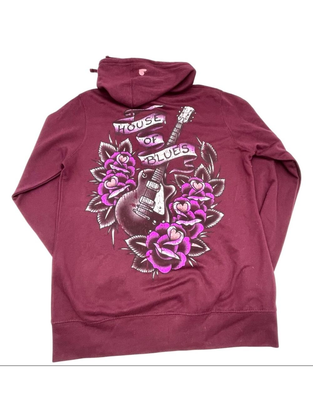 NEW - HOUSE OF BLUES women's graphic hoodie purple cotton blend size LARGE